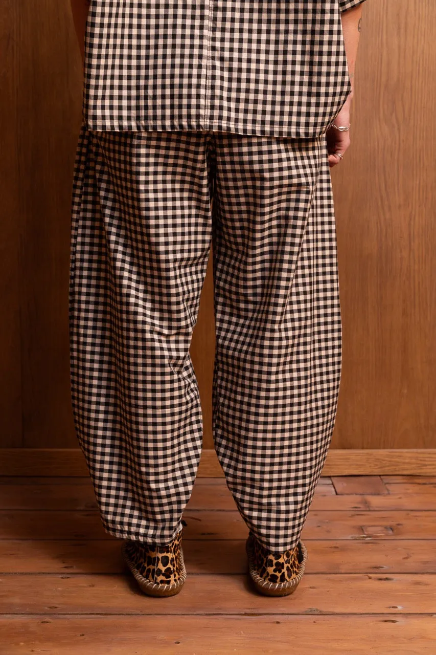 Gingham Kinchaku Pants