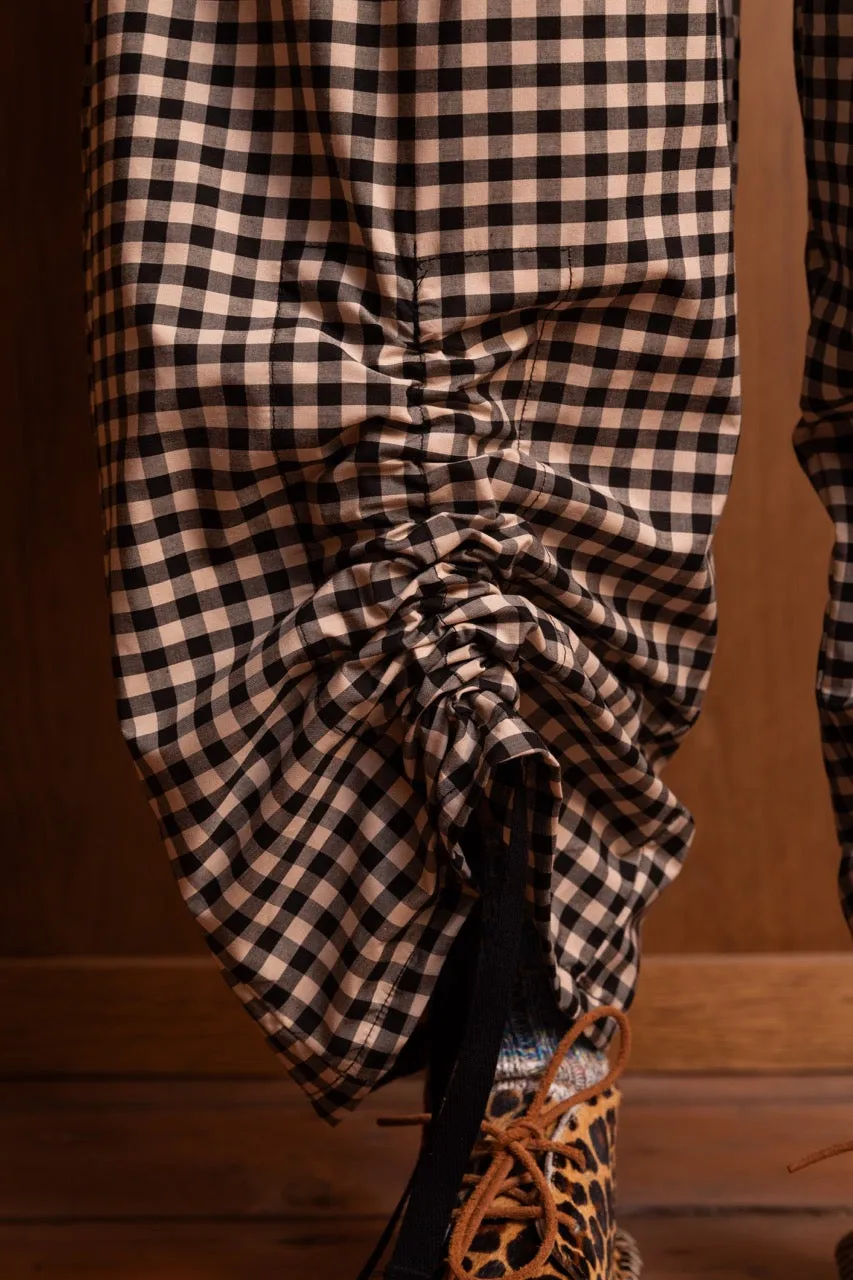 Gingham Kinchaku Pants