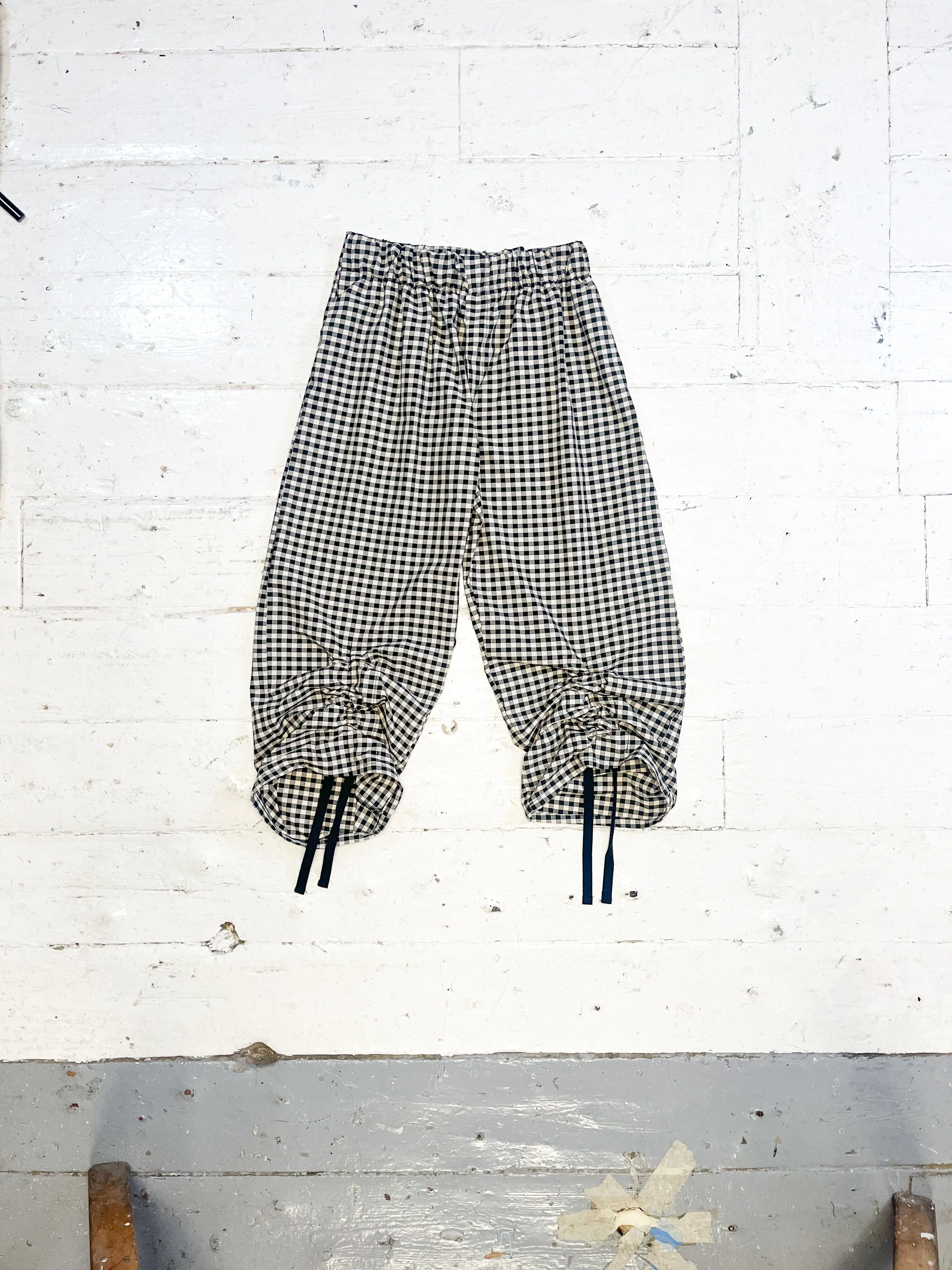 Gingham Kinchaku Pants