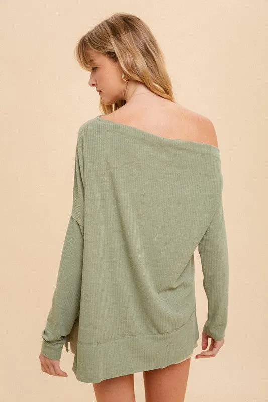 Green Asymmetrical Tunic Top