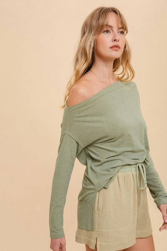 Green Asymmetrical Tunic Top