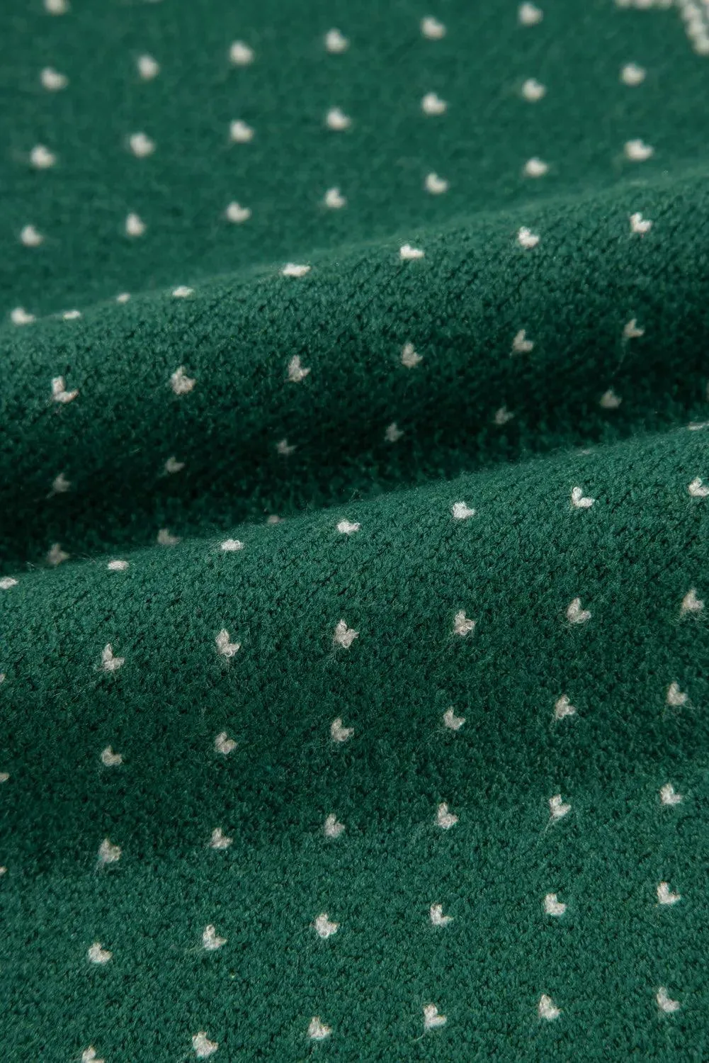Green Sweater Christmas Graphic Round Neck Long Sleeve Pullover