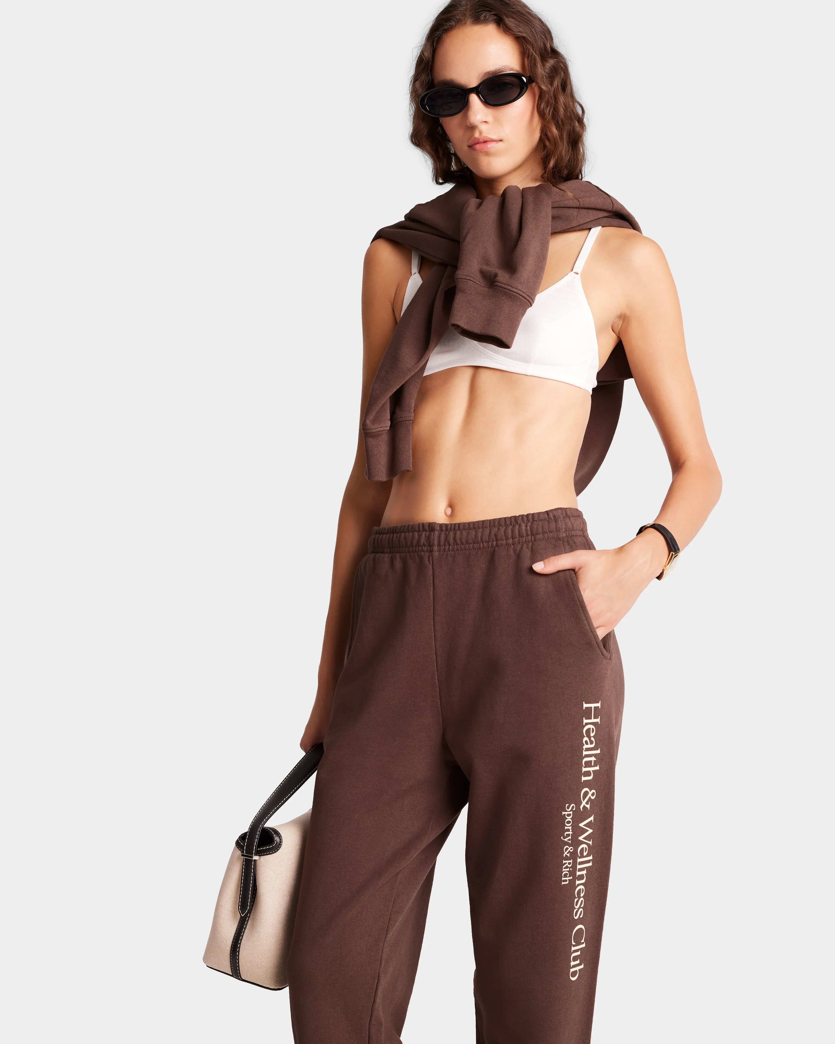H&W Crest Sweatpant - Chocolate/Cream