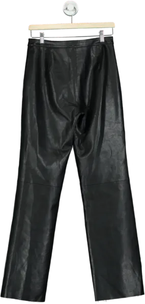Henne Black Leather Trousers UK 8
