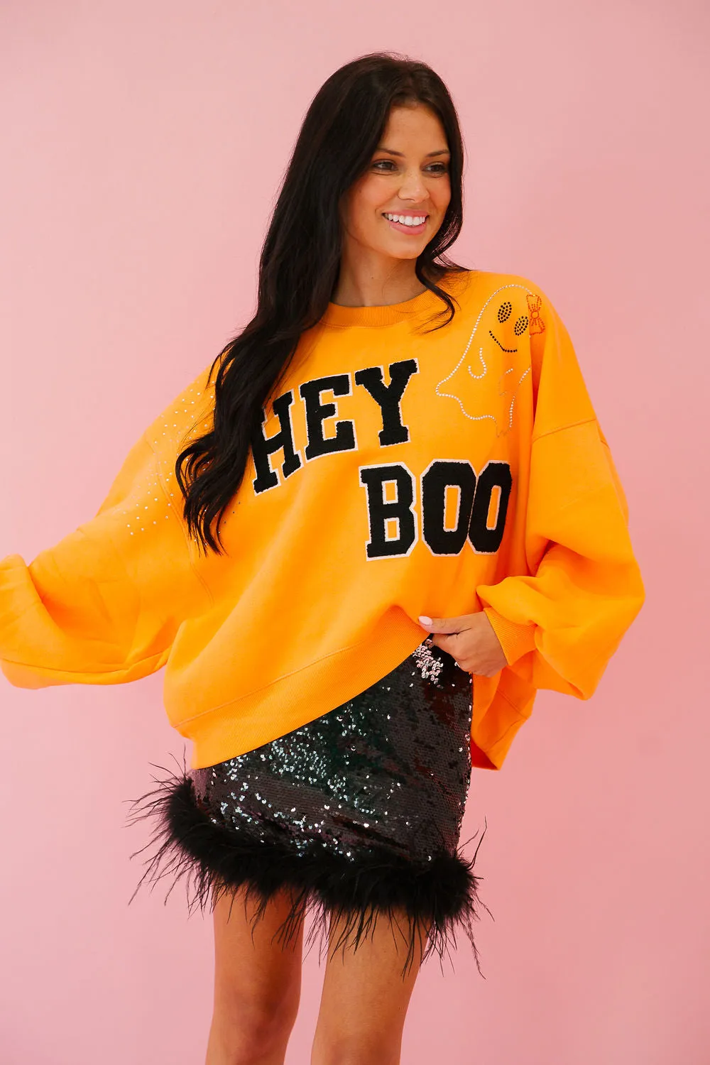 HEY BOO ORANGE PULLOVER