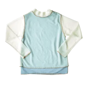 High Neck Pullover / Blue × Green