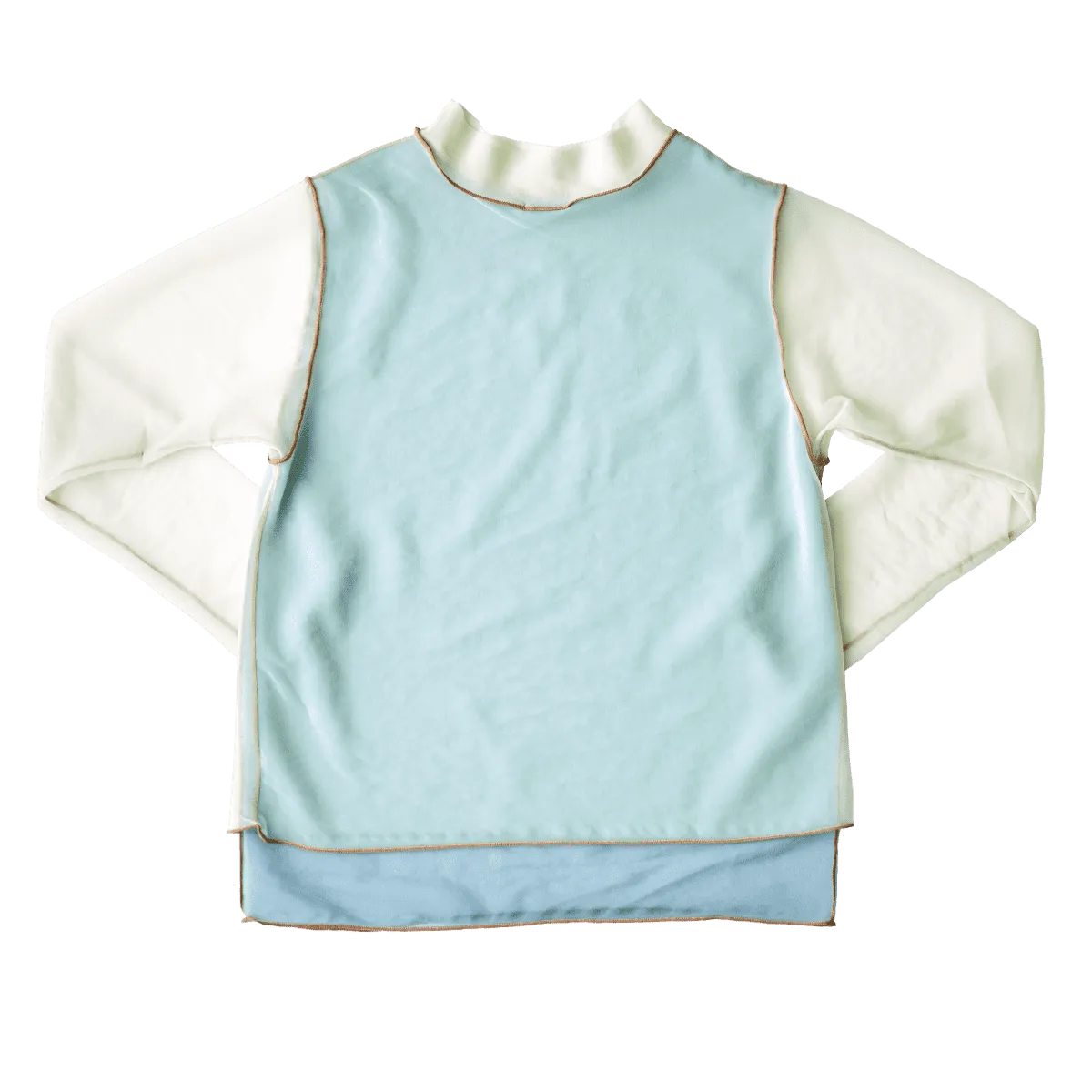 High Neck Pullover / Blue × Green