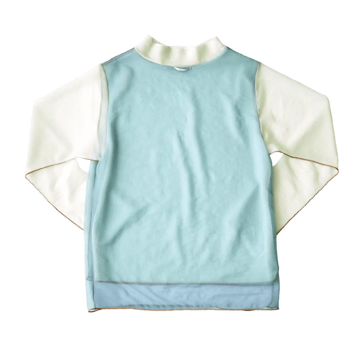 High Neck Pullover / Blue × Green