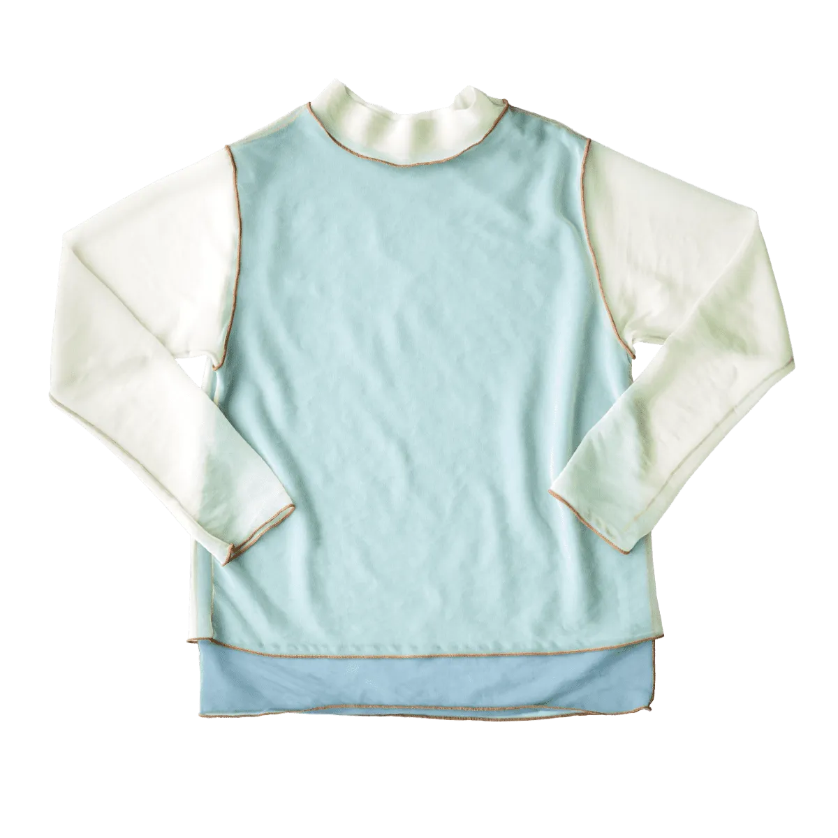 High Neck Pullover / Blue × Green