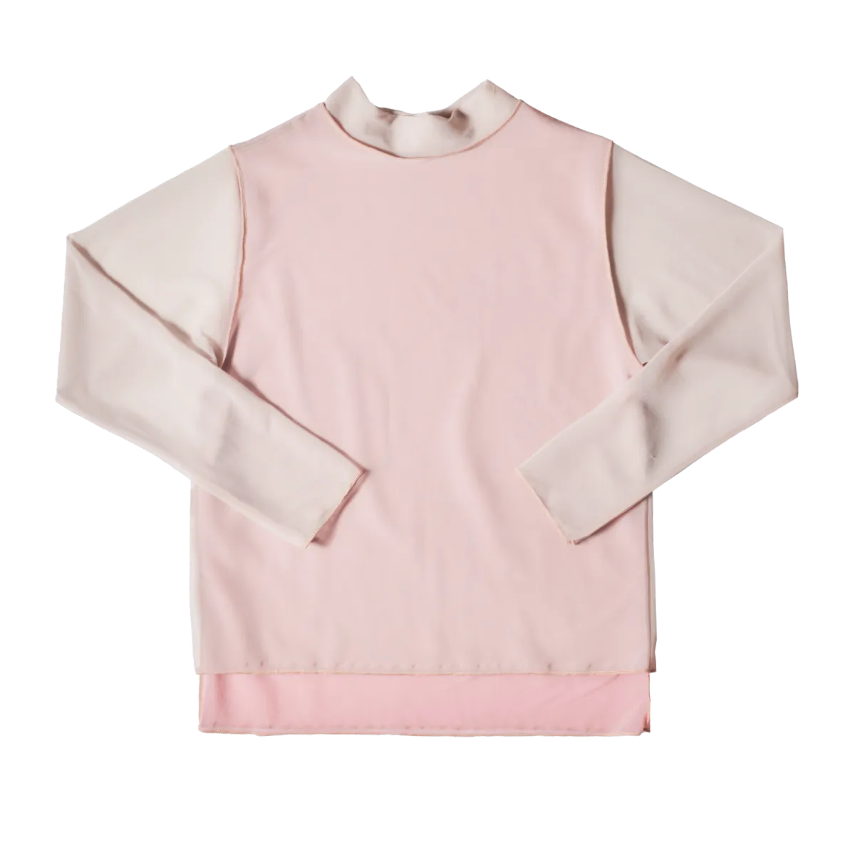 High Neck Pullover / Pink×Darkbeige