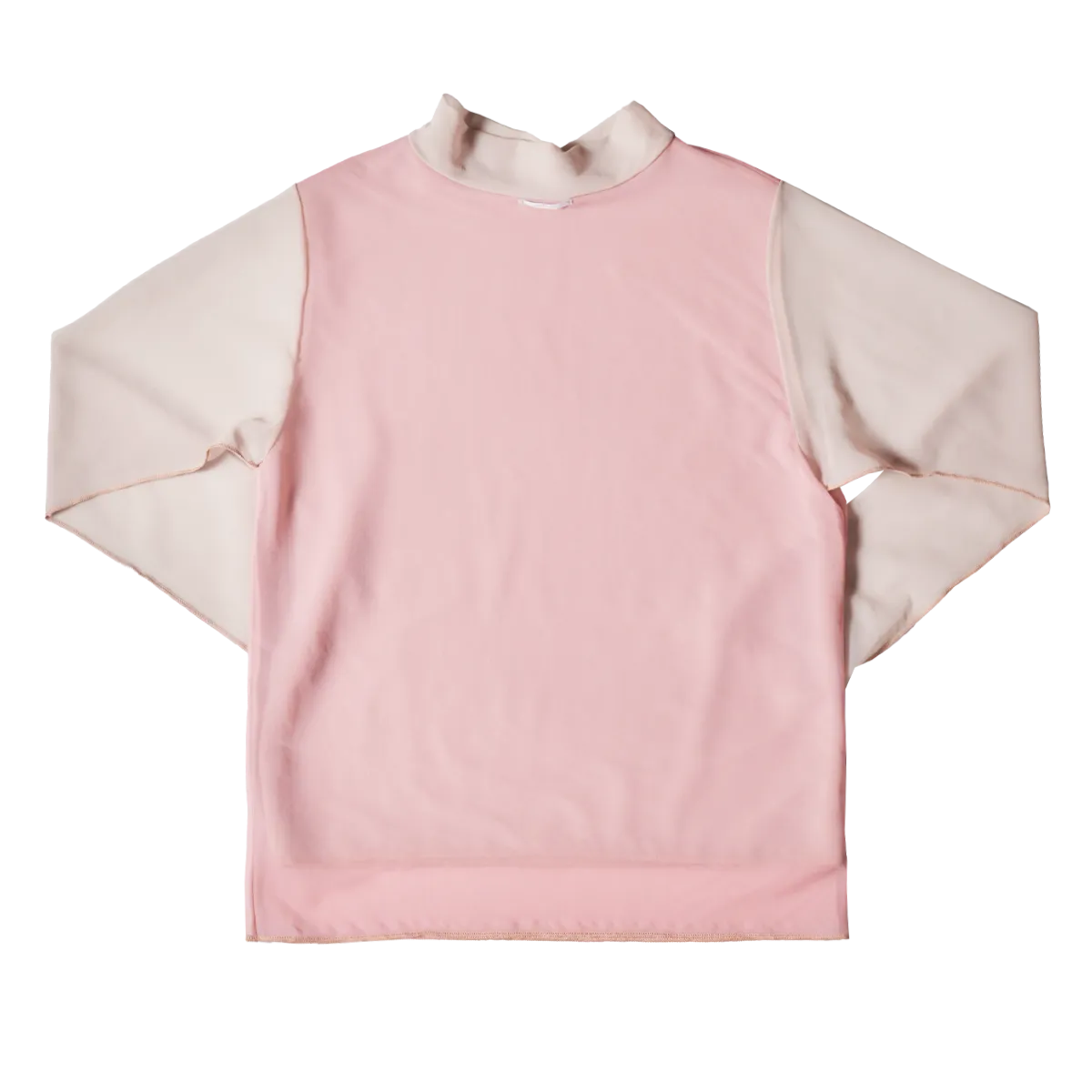 High Neck Pullover / Pink×Darkbeige
