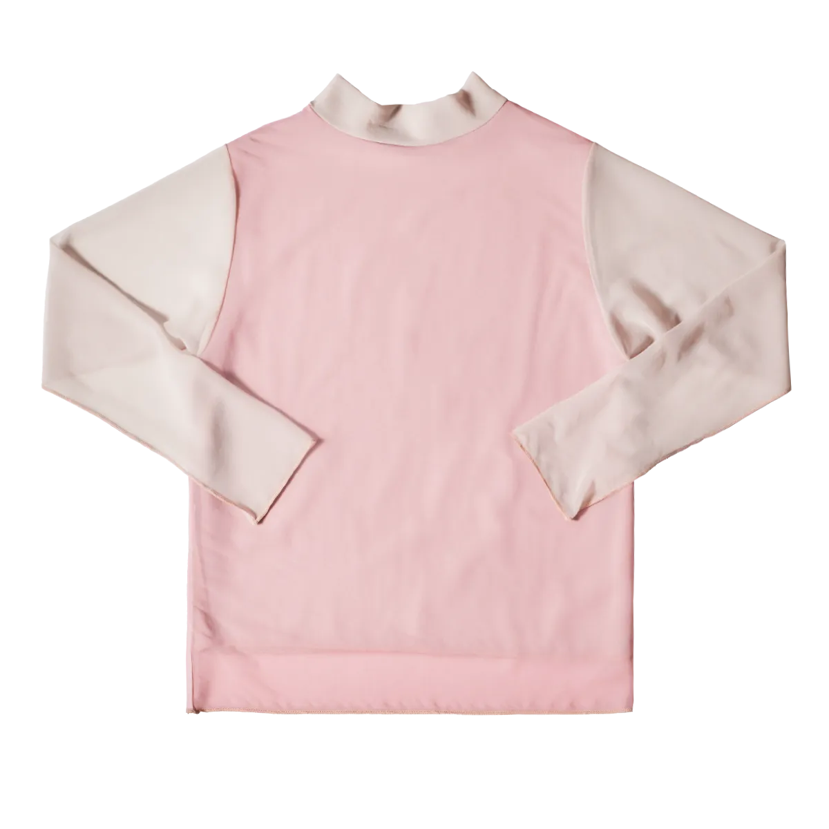 High Neck Pullover / Pink×Darkbeige
