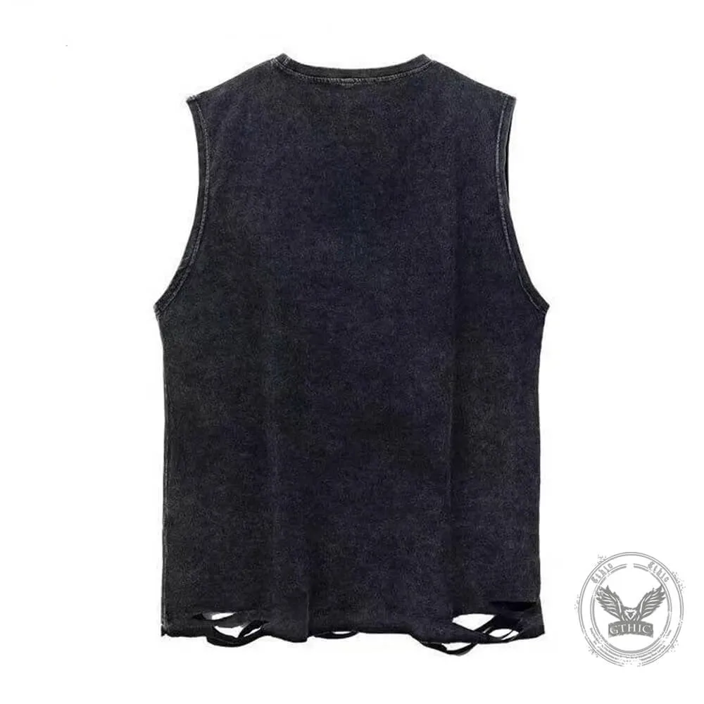 I Love Cats Vintage Washed Cotton Vest Top
