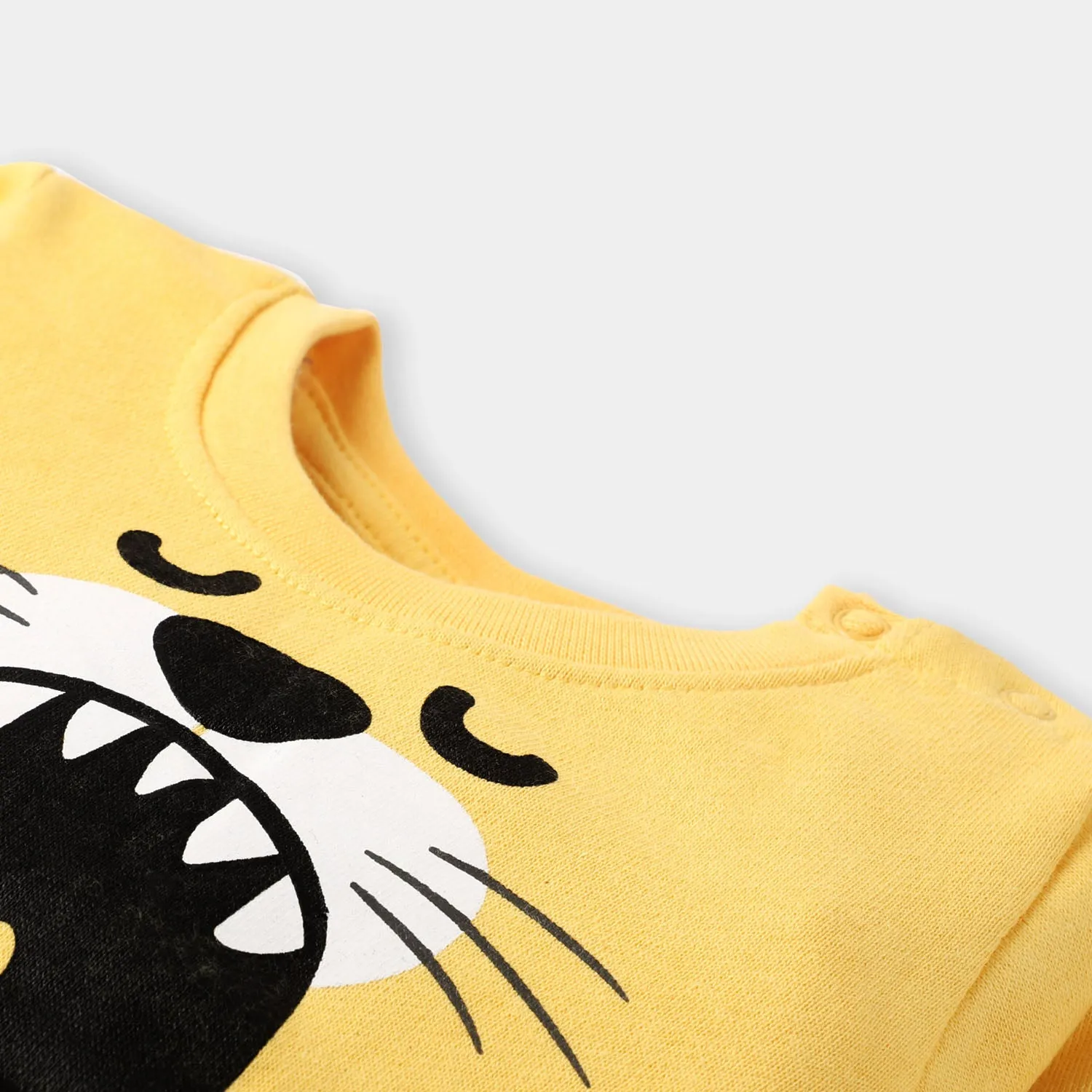 Infant Boys Fleece Sweatshirt Lion Face-Yellow