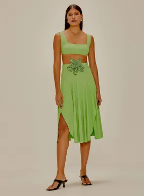 Iris Flower Midi Skirt
