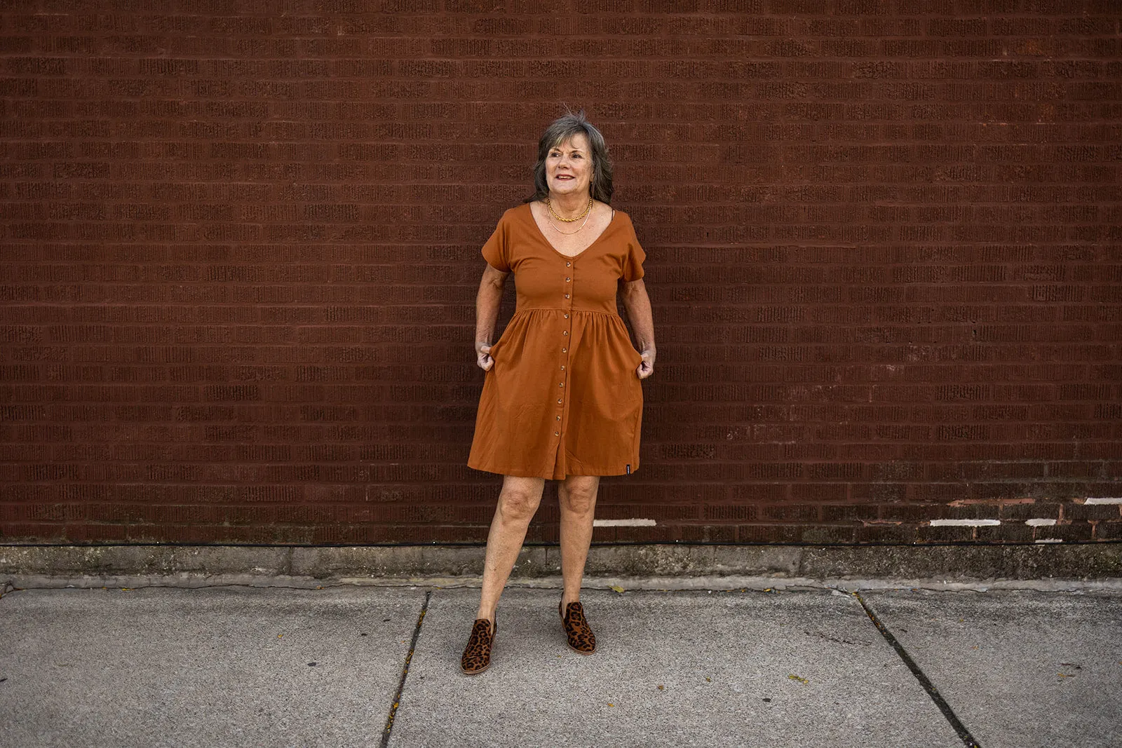 josie dress in camel