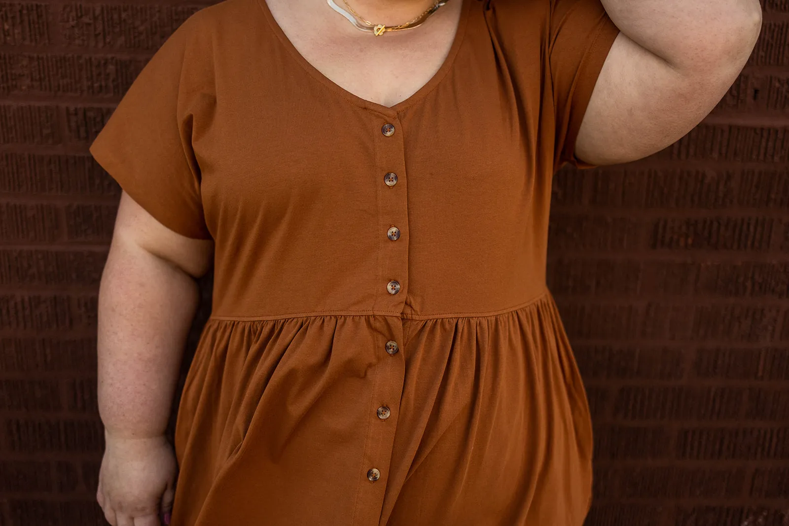 josie dress in camel