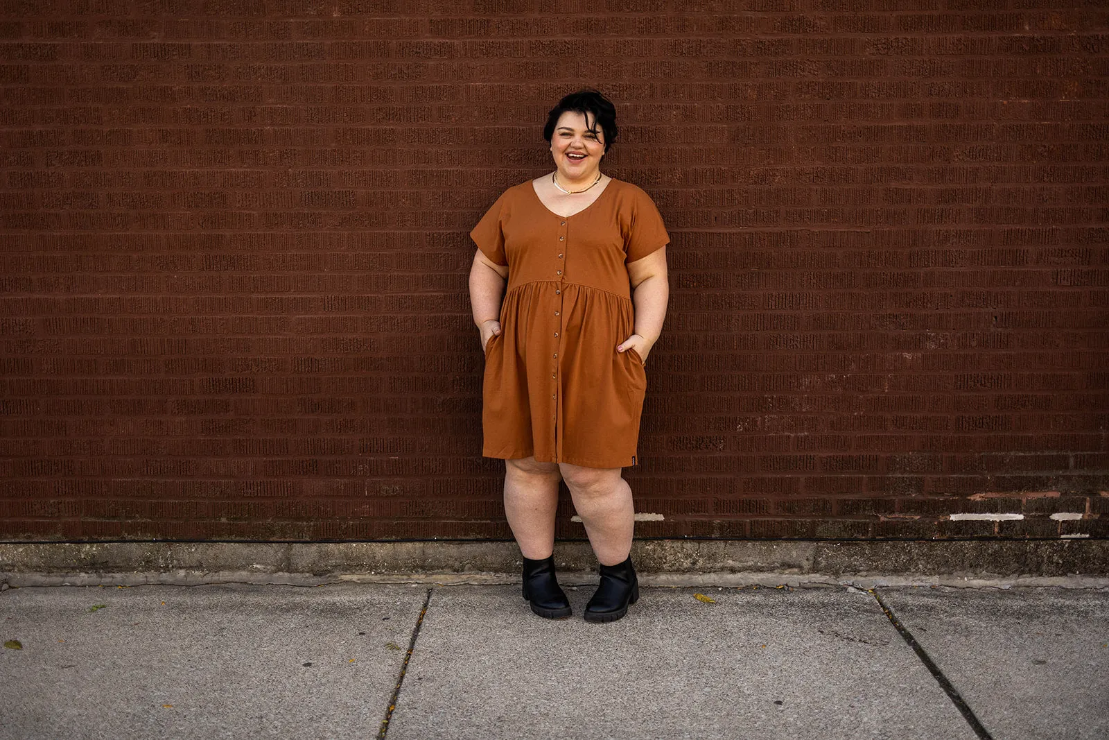 josie dress in camel