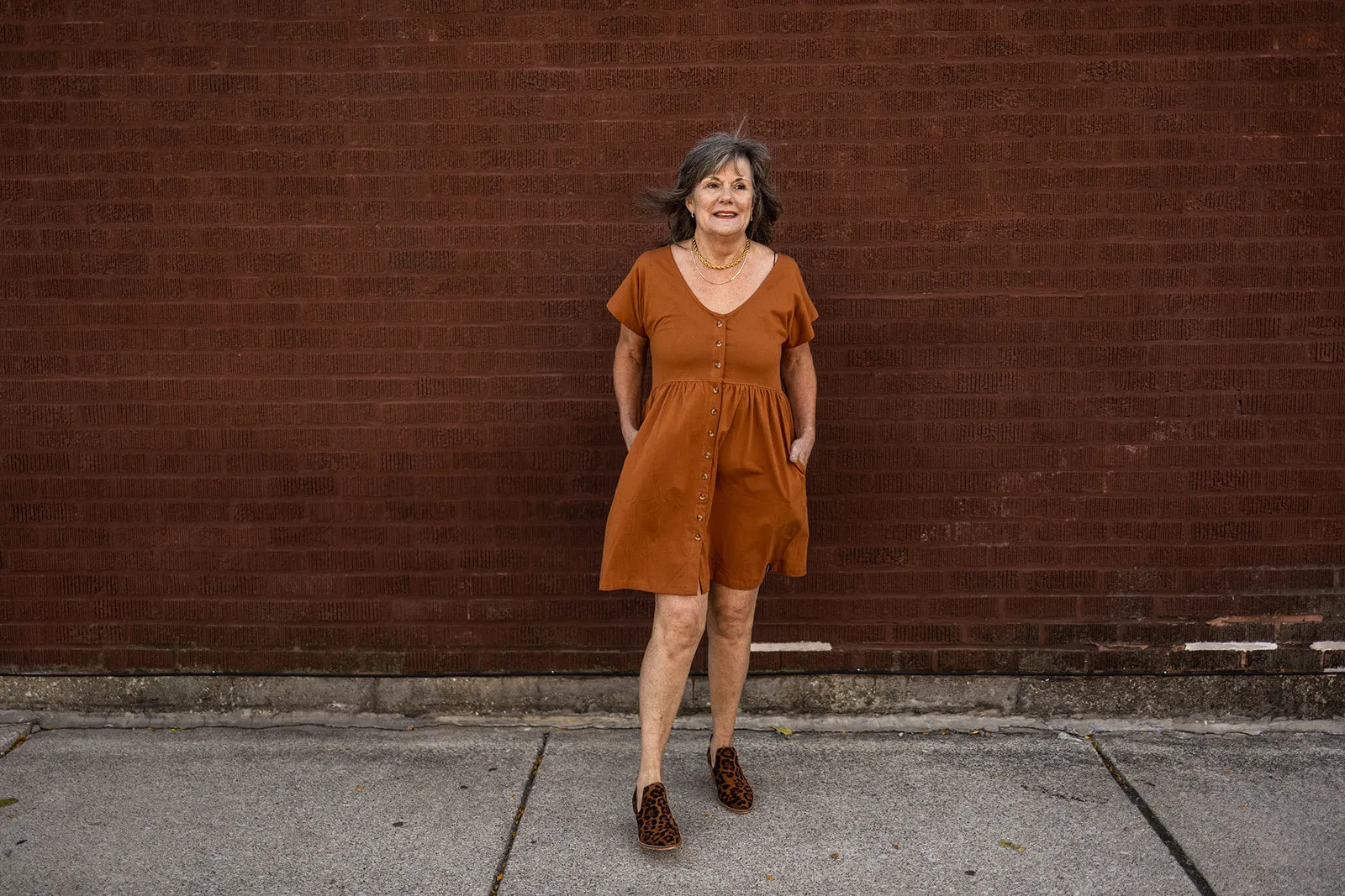 josie dress in camel
