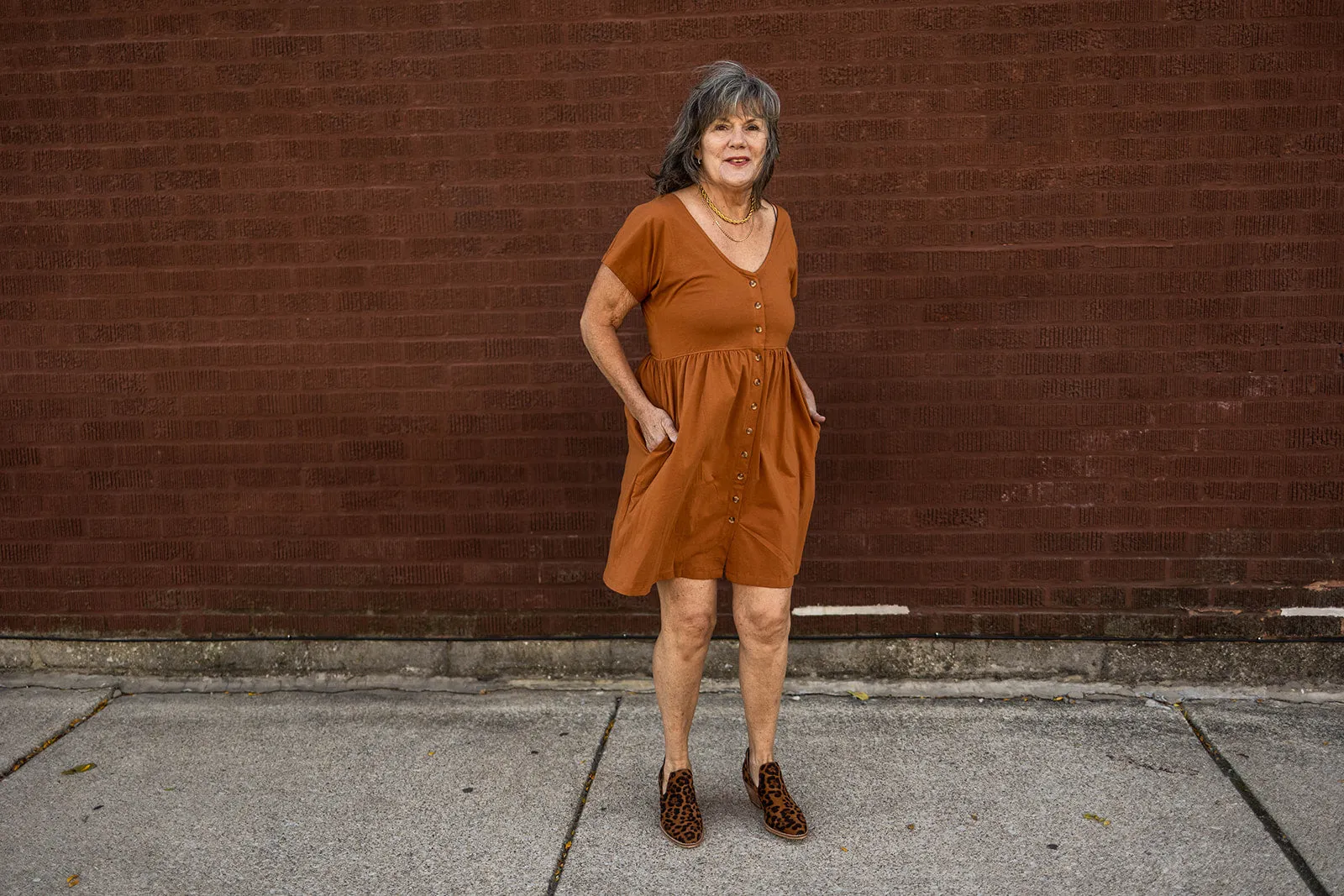 josie dress in camel