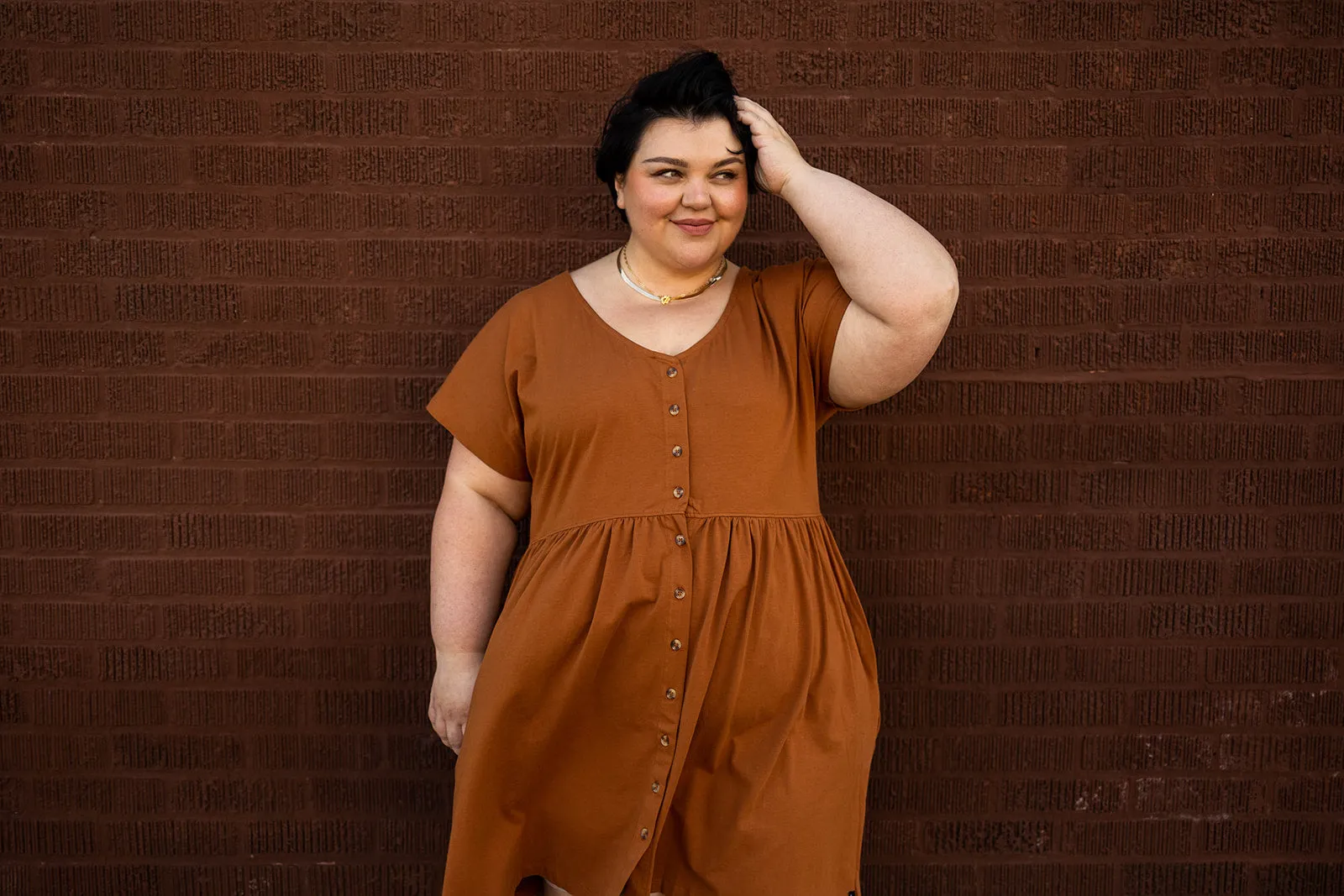 josie dress in camel