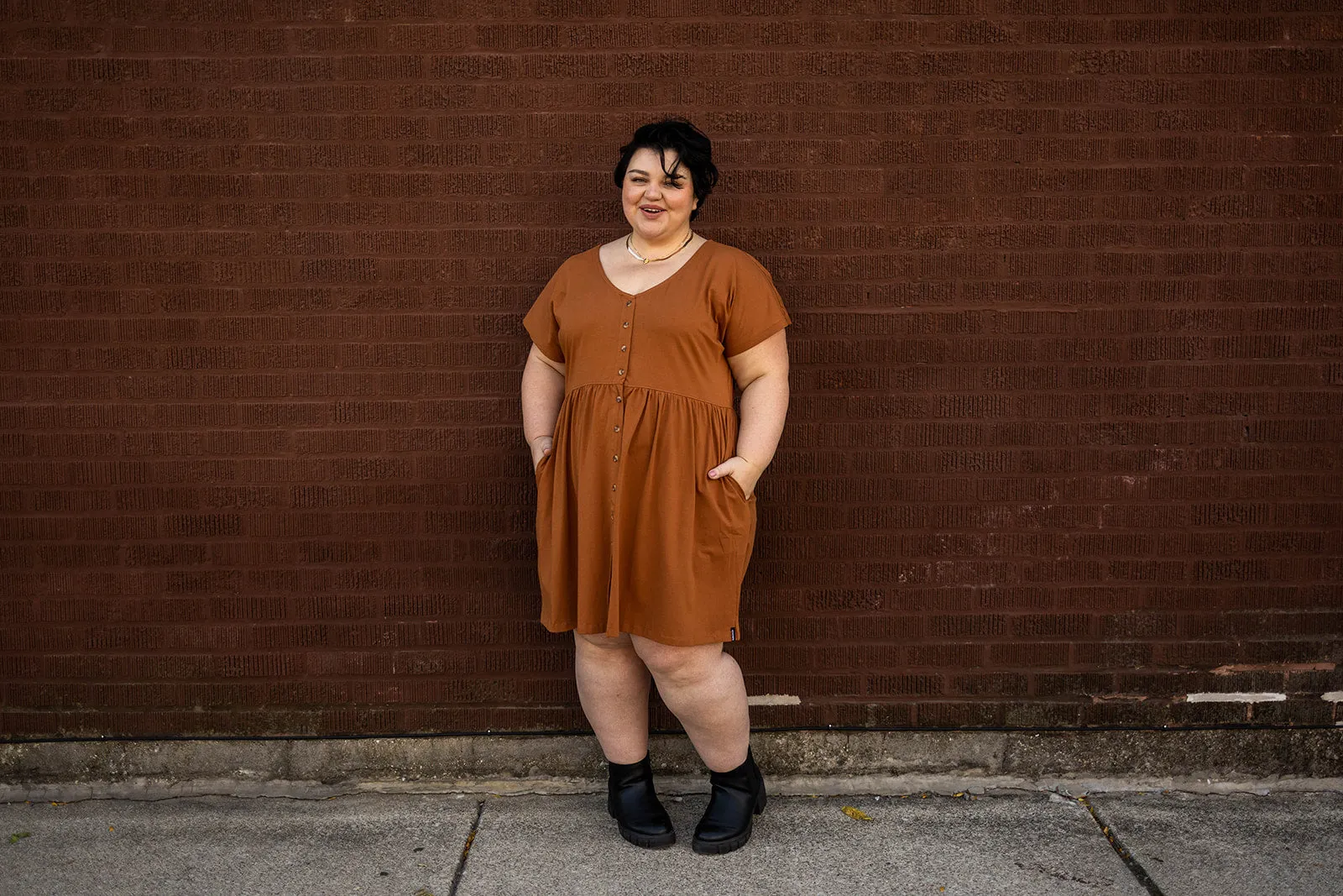 josie dress in camel