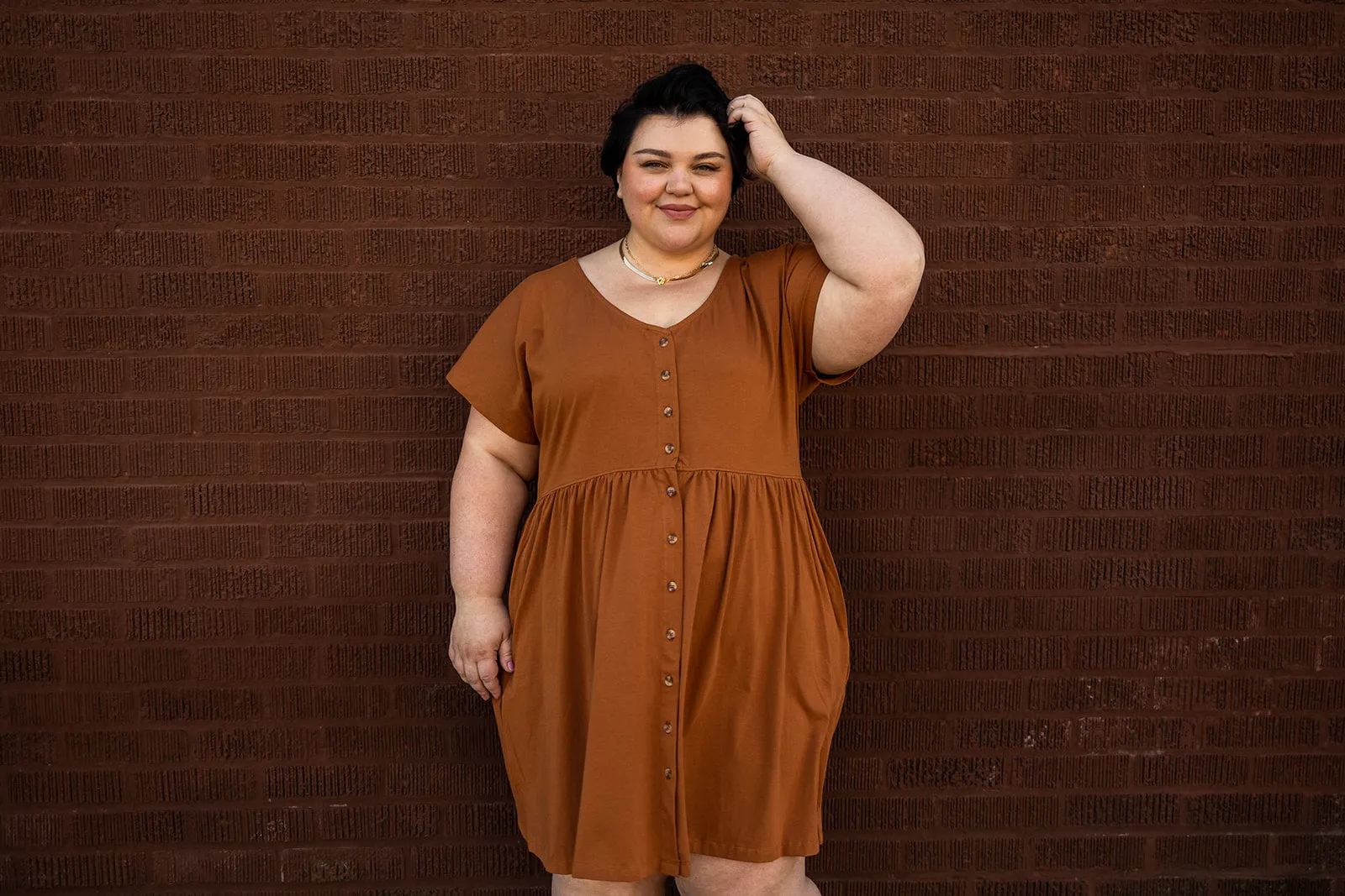 josie dress in camel