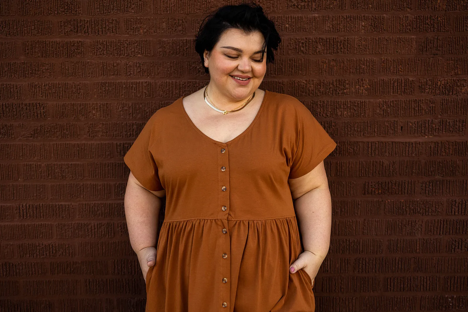 josie dress in camel