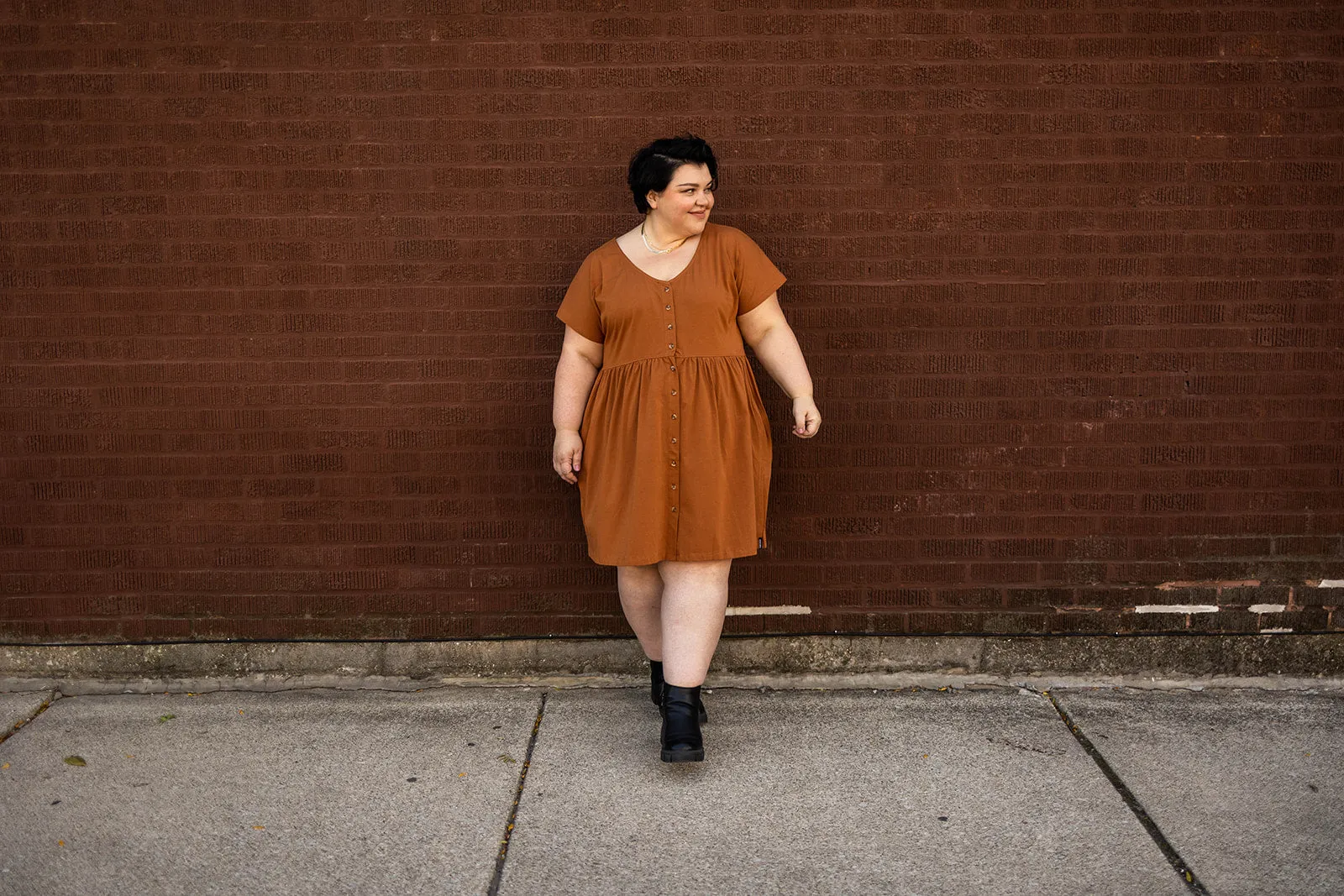 josie dress in camel