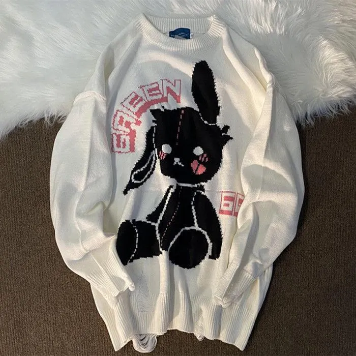 Kawaii E-Girl Bunny Sweatshirt - Embrace Adorable E-Style 🐰🌟