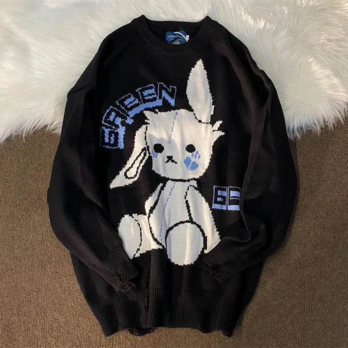 Kawaii E-Girl Bunny Sweatshirt - Embrace Adorable E-Style 🐰🌟