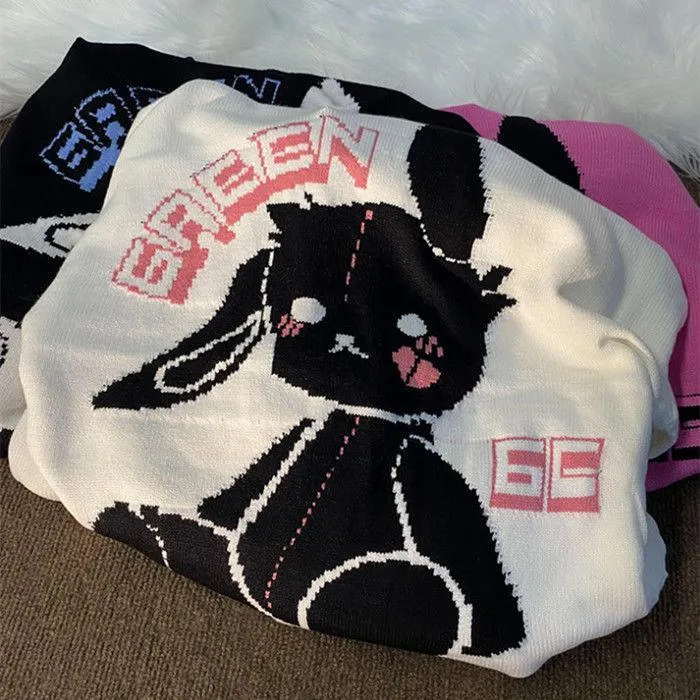 Kawaii E-Girl Bunny Sweatshirt - Embrace Adorable E-Style 🐰🌟