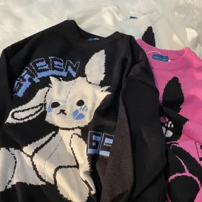 Kawaii E-Girl Bunny Sweatshirt - Embrace Adorable E-Style 🐰🌟