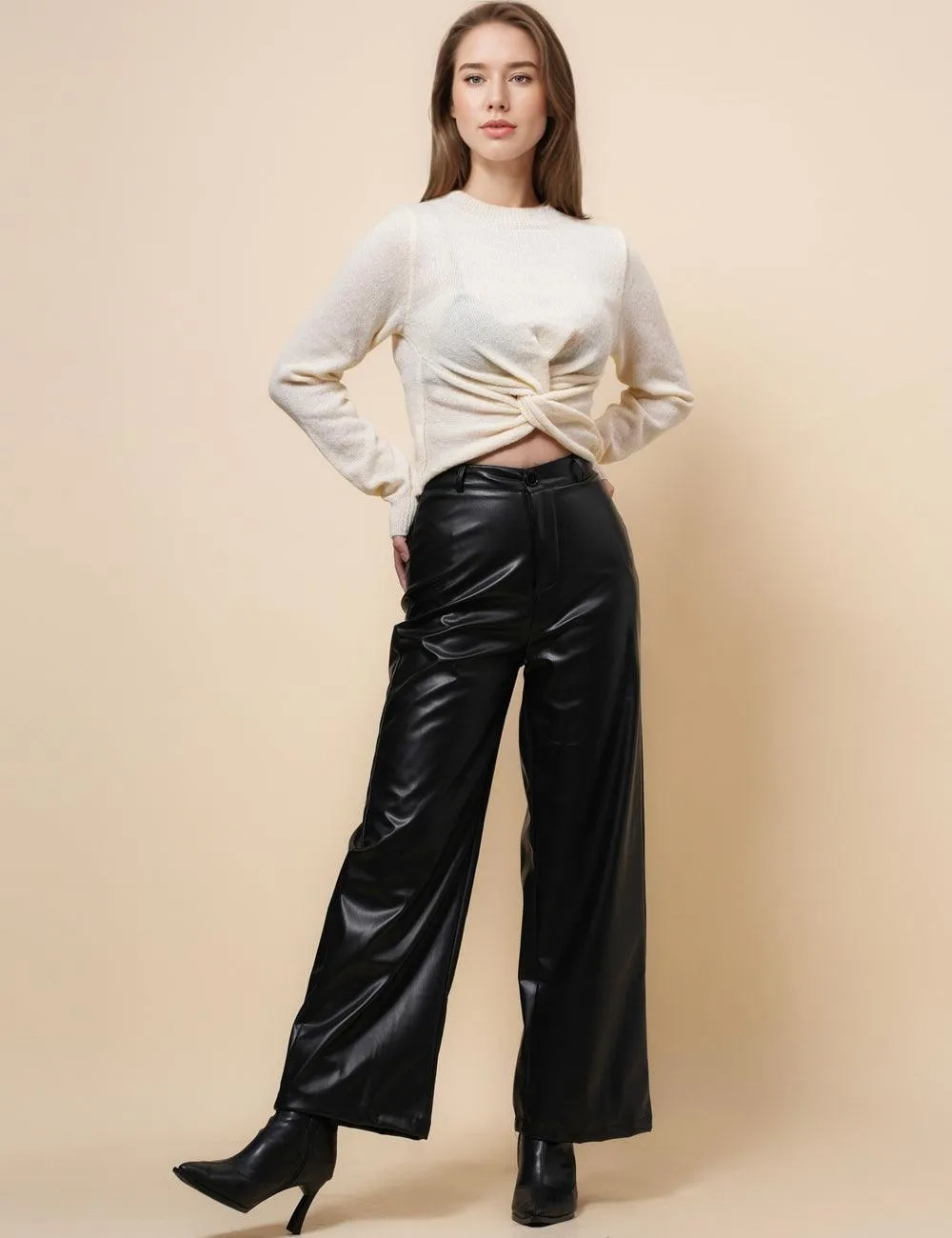 Ladies Knit Thiny See Sheer Pullover Blouse SKT4865
