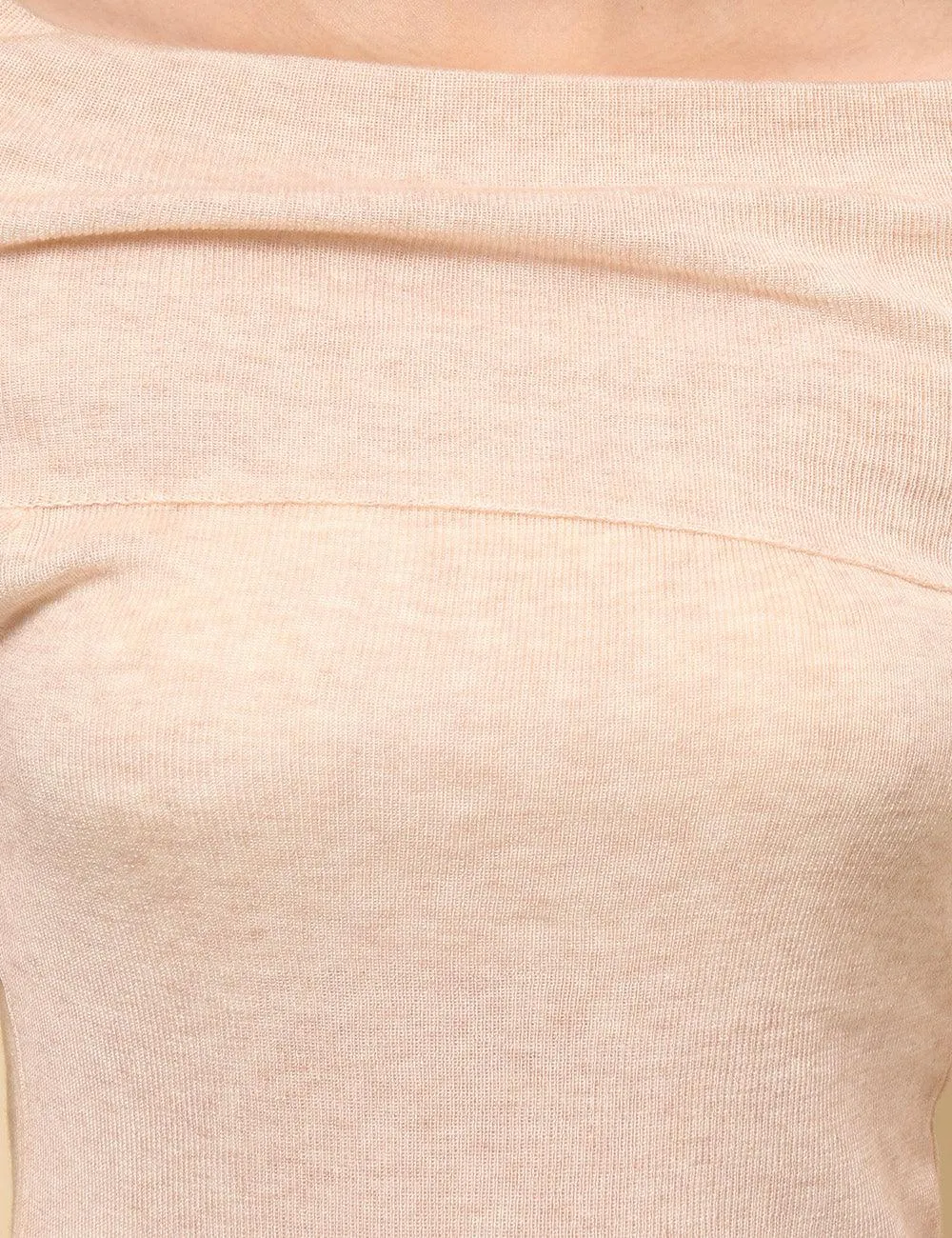 Ladies Solid Color Knit Off Shoulder Pullover Blouse SKT4854