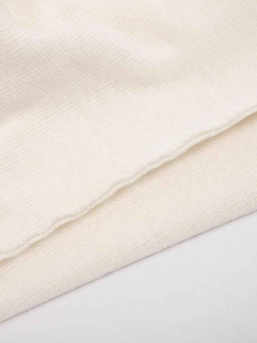 Ladies Solid Color Knit Off Shoulder Pullover Blouse SKT4854