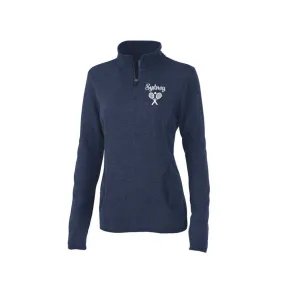 Ladies Tennis Charles River Apparel Heathered Sweater Fleece 1/4 Zip Pullover