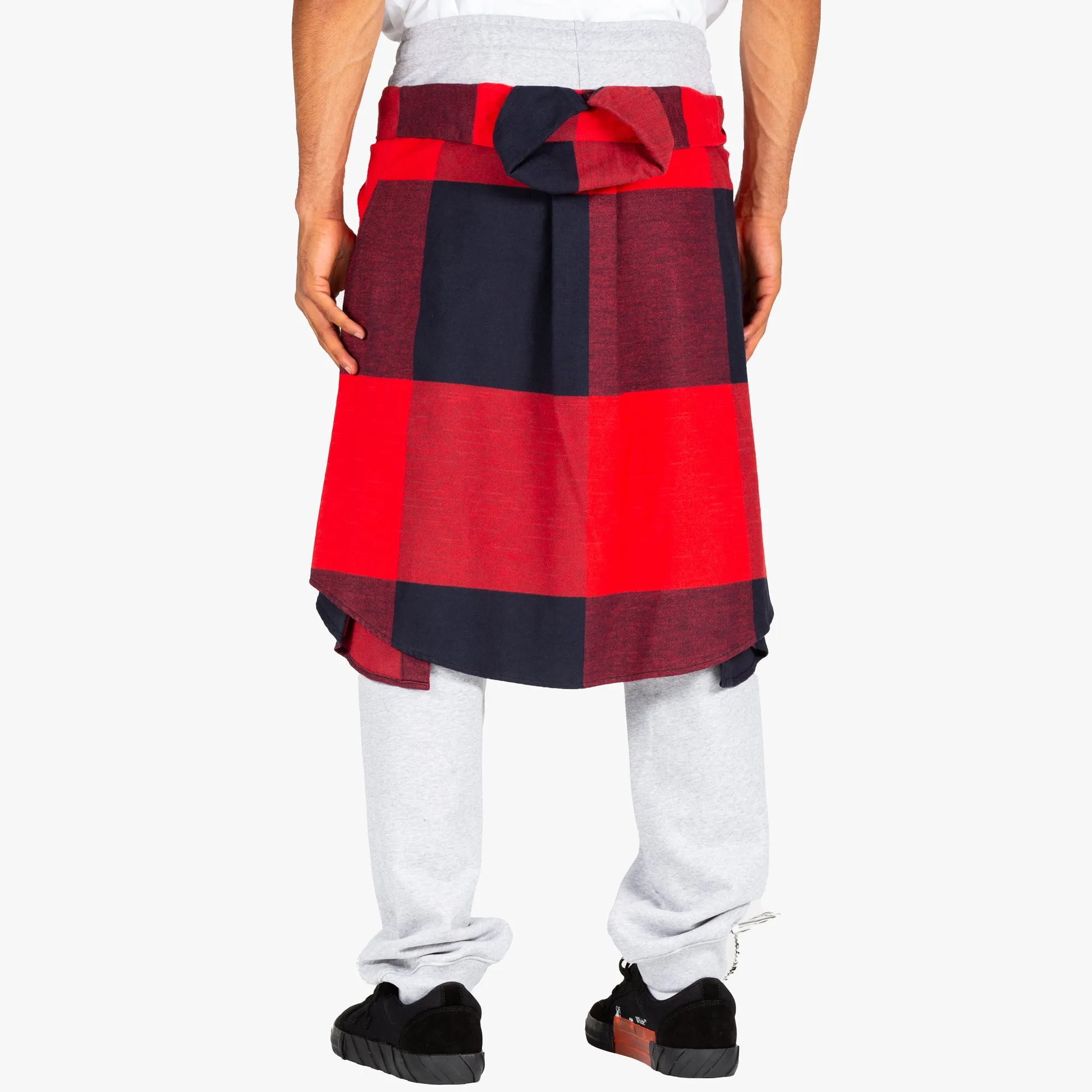 Layered Check Shirt Sweatpants