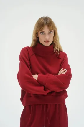 LNA Rhodes Fleece Pullover in Oxblood