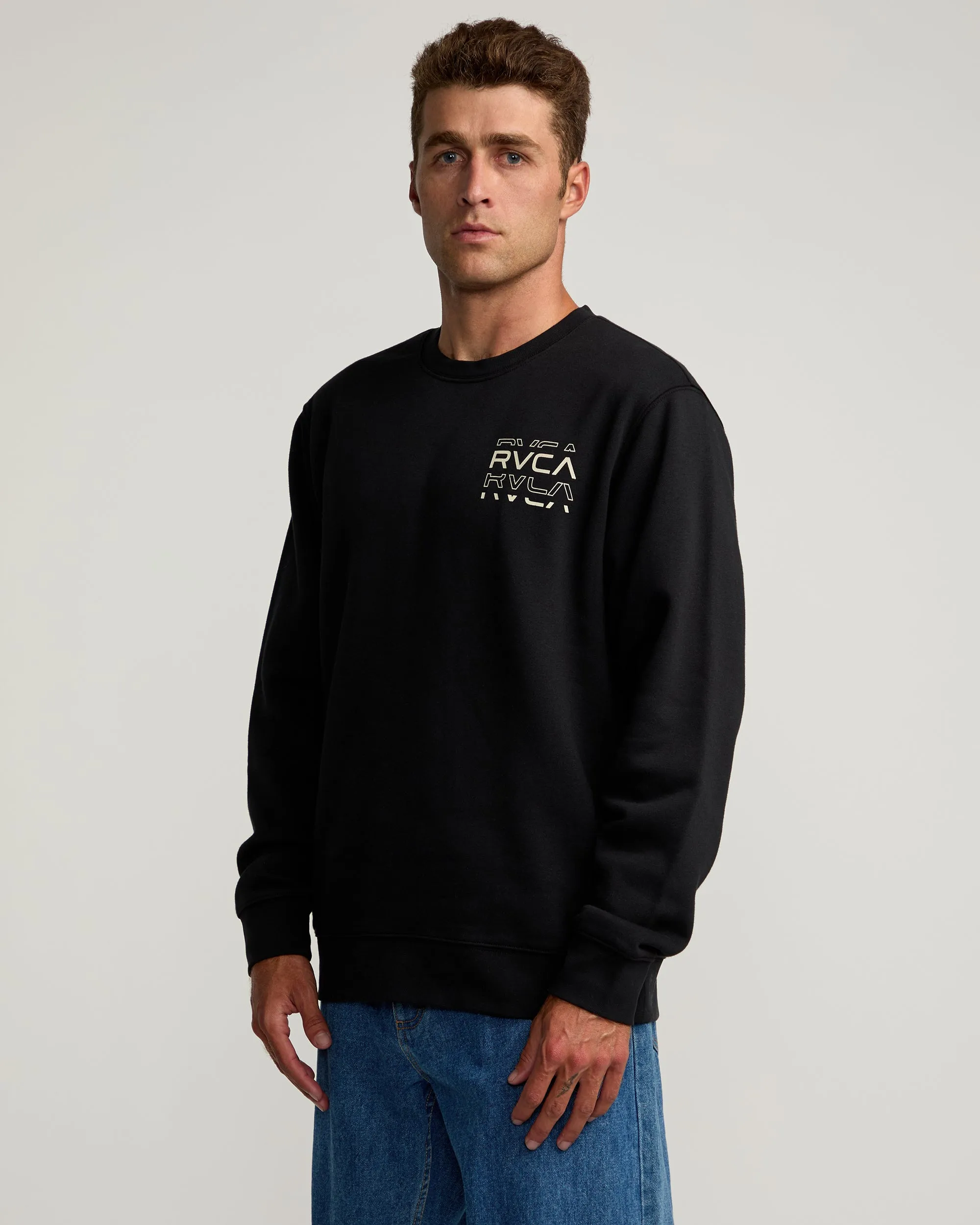 Logo Shatter Crew Sweatshirt - Black