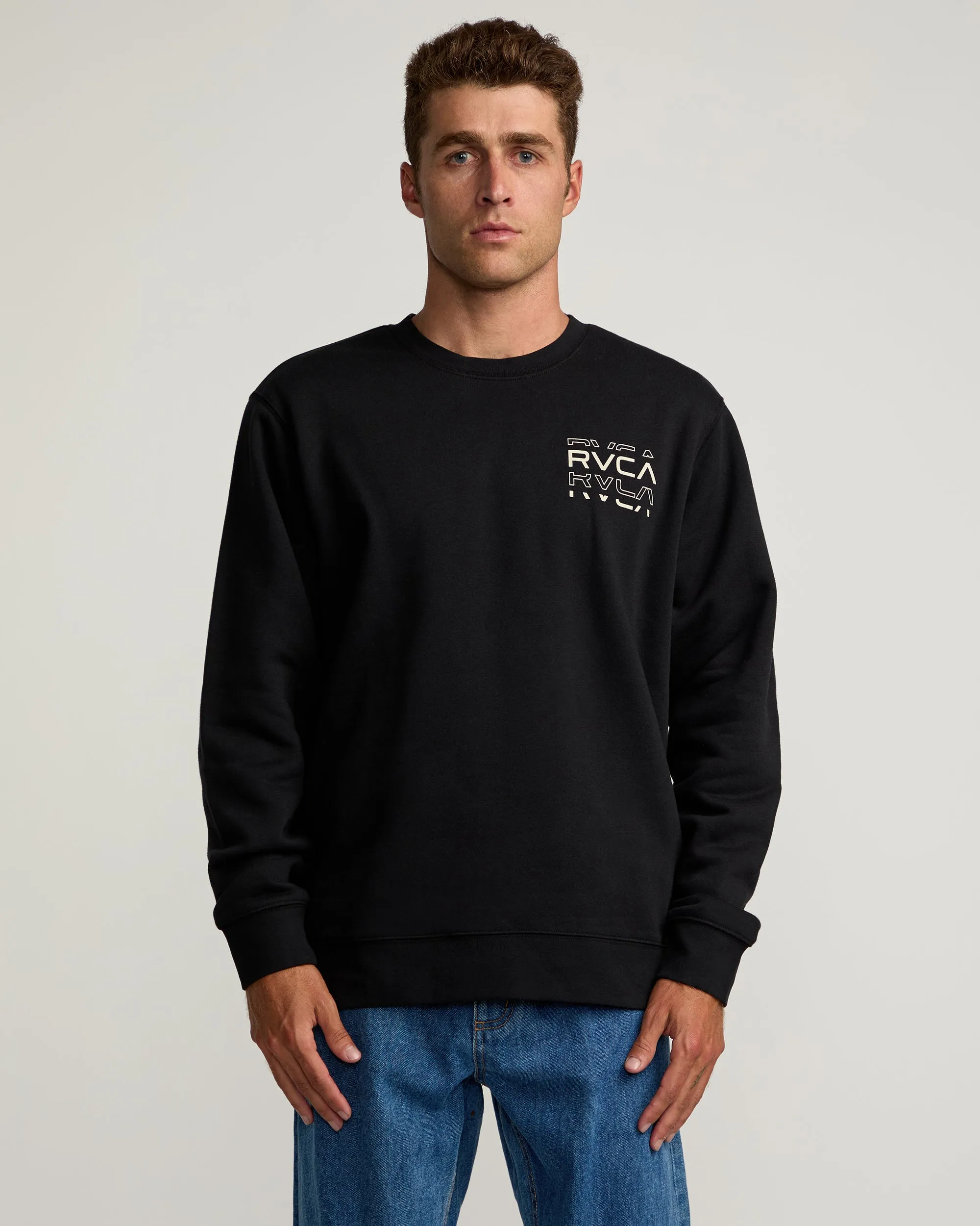 Logo Shatter Crew Sweatshirt - Black