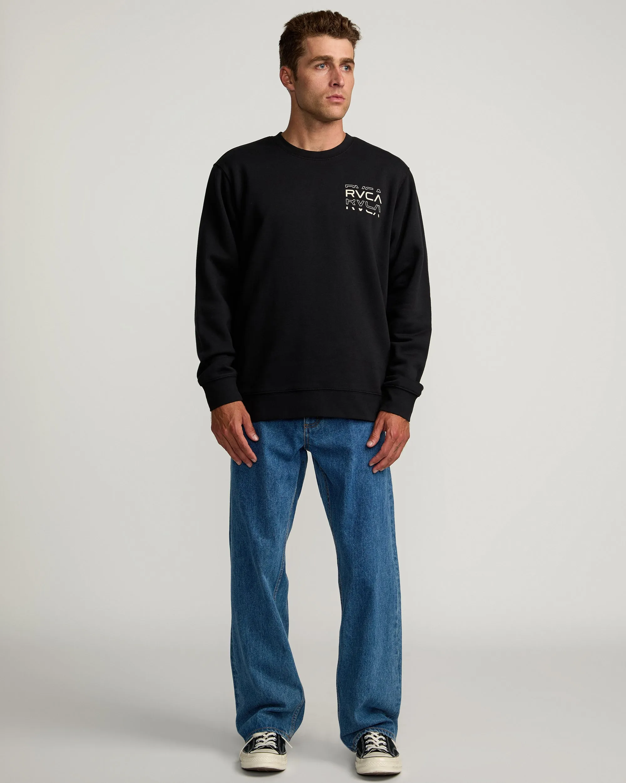 Logo Shatter Crew Sweatshirt - Black