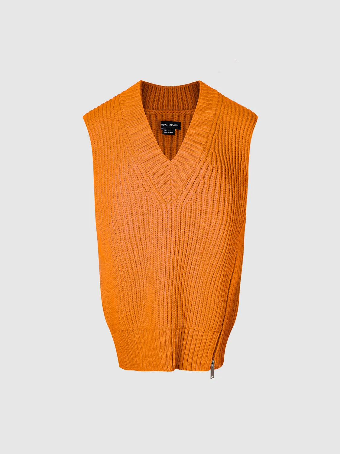 Loose V-Neck Knitted Vest