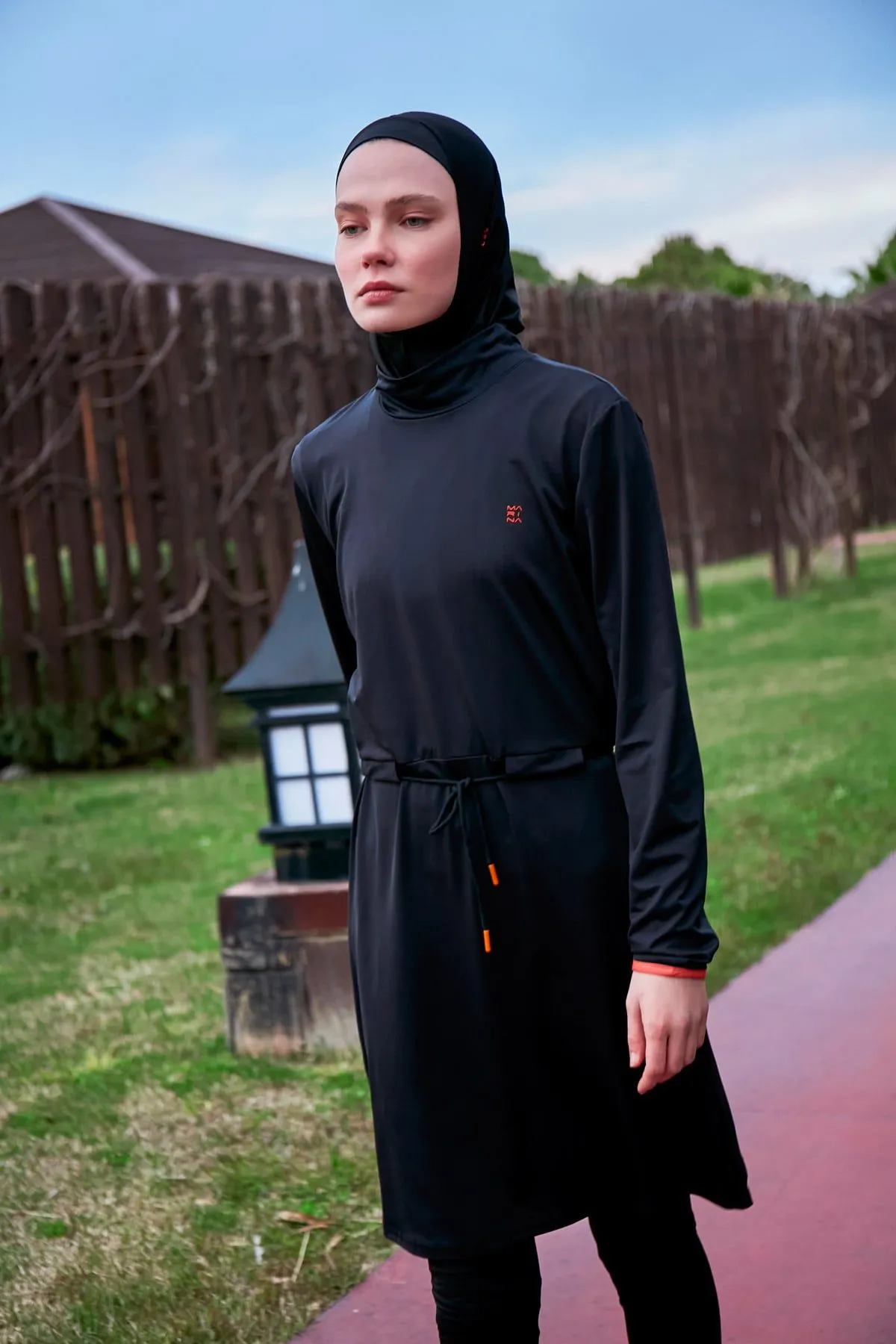 Lycra Black Burkini Modest Swimwear M2478