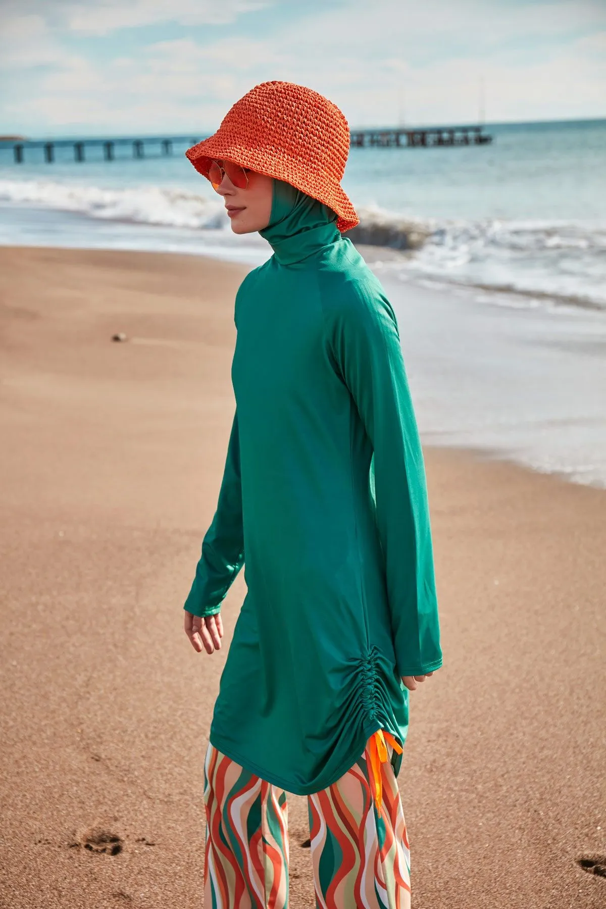 Lycra Green Burkini Modest Swimwear M2493