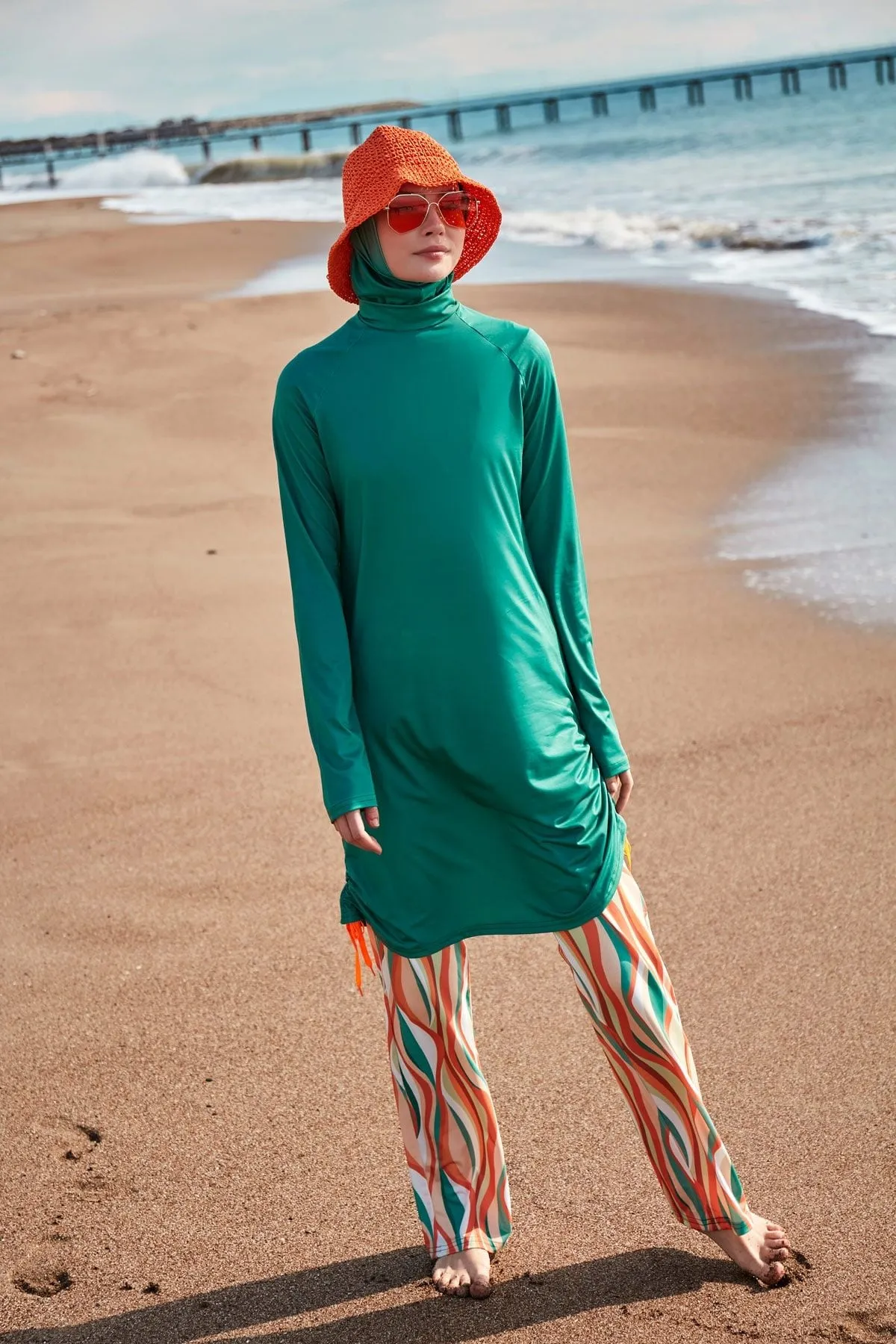 Lycra Green Burkini Modest Swimwear M2493