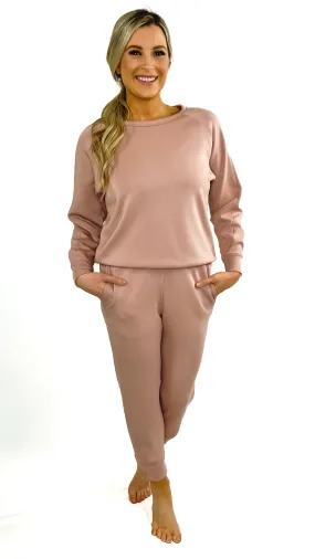 Maise Crew Neck Pullover- Rose