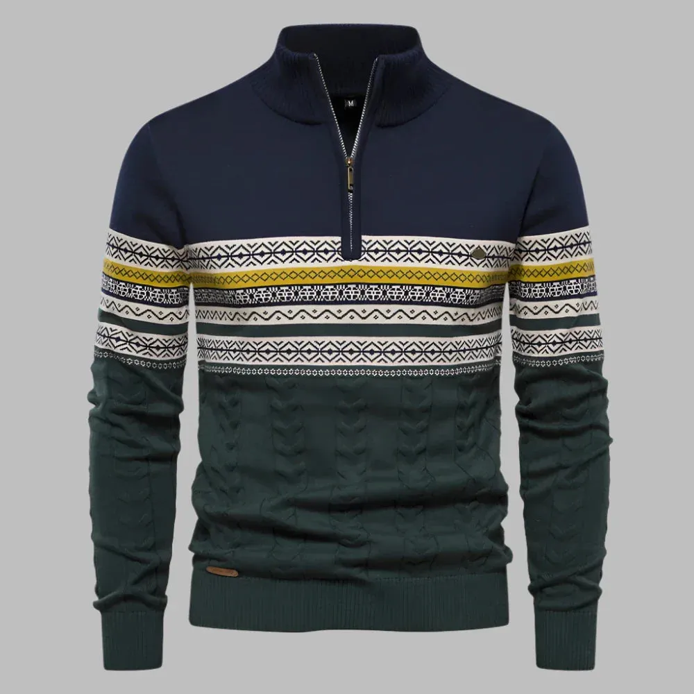 Maison Gestreifter Pullover | Herrenpullover mit gestreiftem Strickmuster