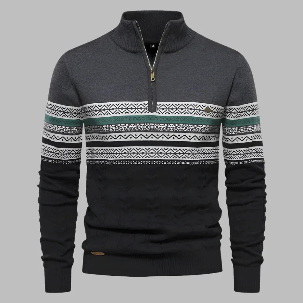 Maison Gestreifter Pullover | Herrenpullover mit gestreiftem Strickmuster