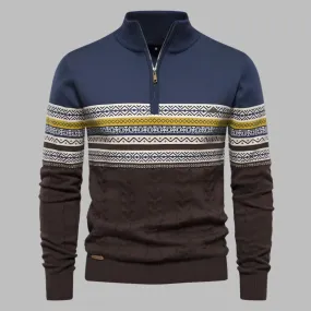 Maison Gestreifter Pullover | Herrenpullover mit gestreiftem Strickmuster